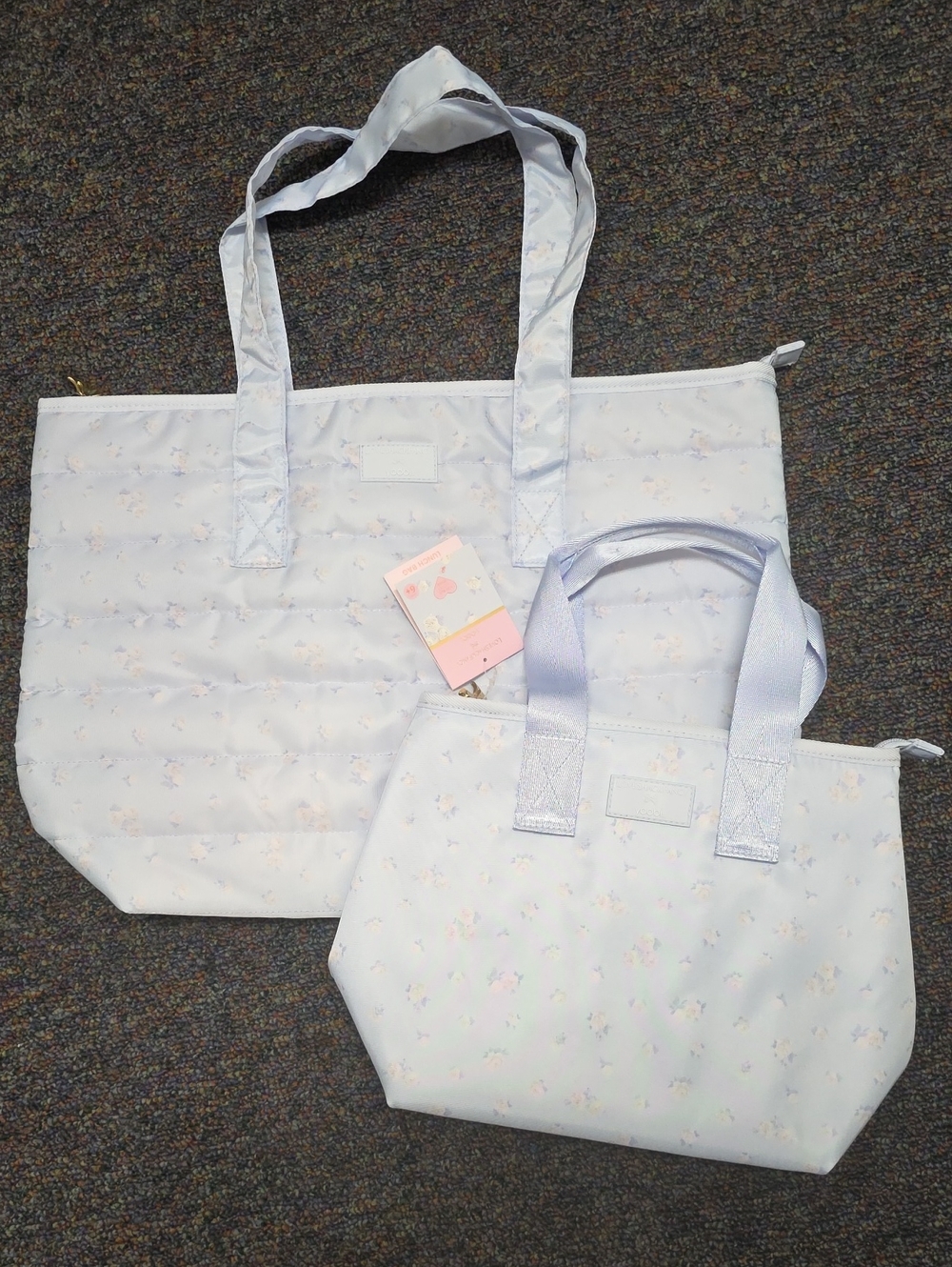 Set Of 2 Blue LoveShackFancy Lunch/Tote Bags